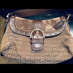 Brown w/suede Coach Bag